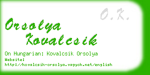 orsolya kovalcsik business card